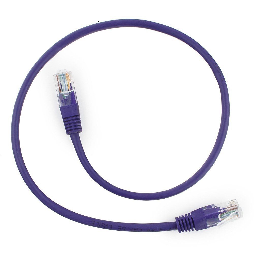 Патч-корд UTP Cablexpert PP12-0.5M/V кат.5e, 0.5м, литой, многожильный (фиолетовый)