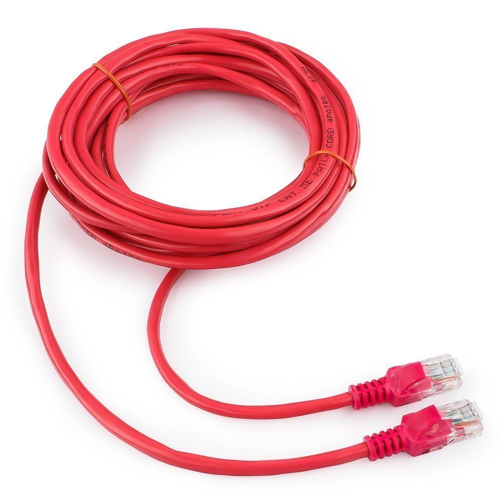 Патч-корд UTP Cablexpert PP12-5M/RO кат.5e, 5м, литой, многожильный (розовый)