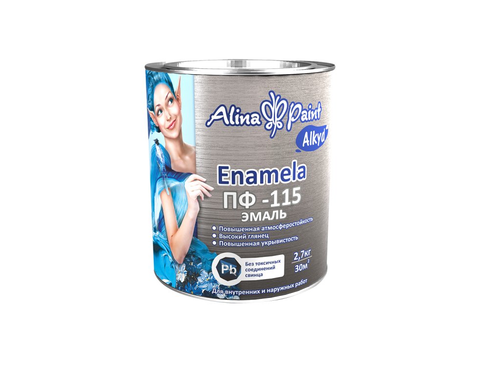 Эмаль ПФ-115, Alina Paint Enamela 2,7 кг, цена - купить в интернет-магазине