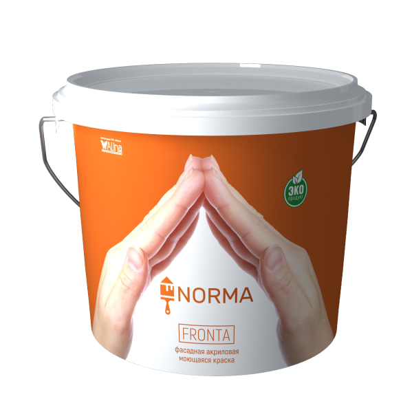 Фасадная акриловая моющаяся краска NORMA FRONTA, 4,5 кг, цена - купить в интернет-магазине