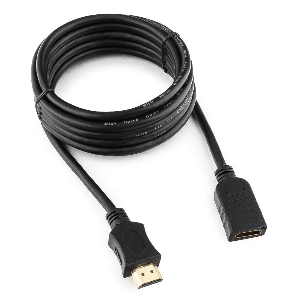 Удлинитель кабеля HDMI Cablexpert CC-HDMI4X-10, 3.0м, v2.0, 19M/19F, черный, позол.разъ, экран, паке в Нур-Султане